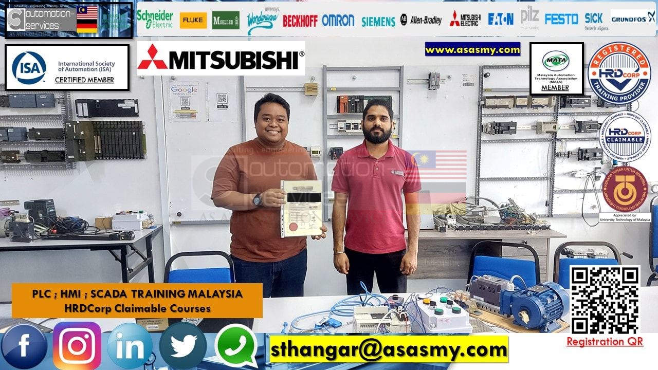PLC , HMI , SCADA Training Malaysia in Mtisubishi FX-Series using GX Works 2 Software with Servo and Stepper Motor with Analog Inverter (3 Days). — training photo