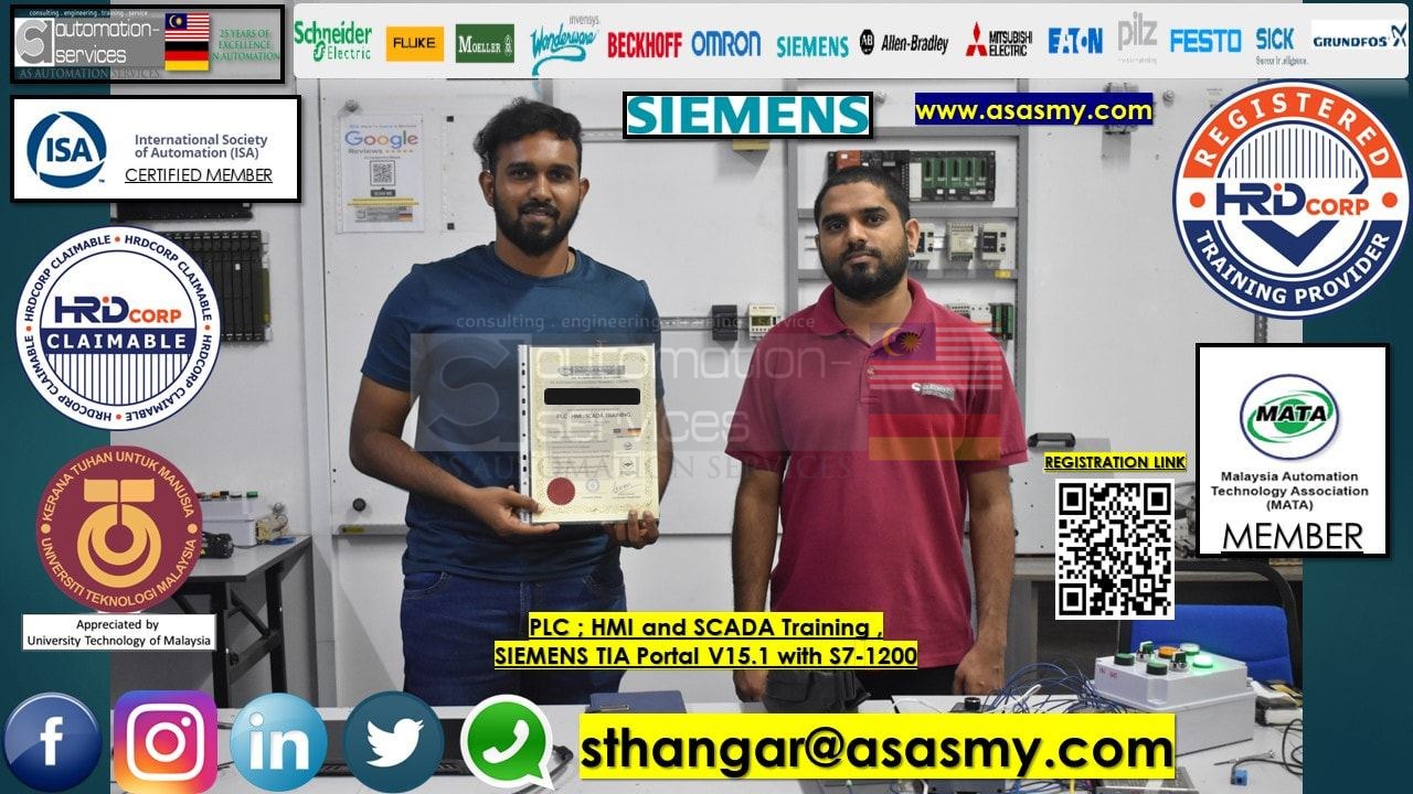 PLC , HMI , SCADA TRAINING in SIEMENS TIA Portal V15.1 Software with S7-1200 PLC Hardware and KTP400 HMI, Basic to Advance, In-House / Personal / 5 Days. — training photo